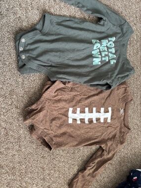 Garanimals Olive Green & Brown Long-Sleeve Bodysuit Set
